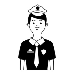 Police officer cartoon vector illustration graphic design