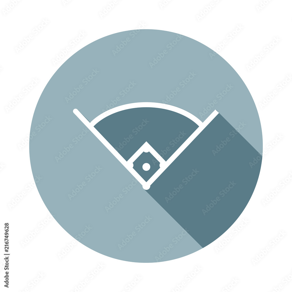 Poster angle in baseballicon in flat long shadow. one of web collection icon can be used for ui/ux