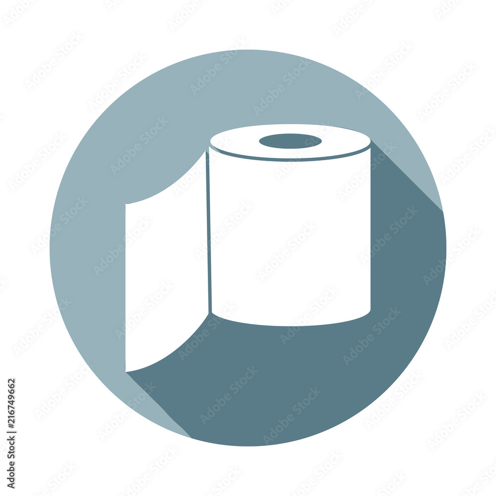 Aufkleber toilet papericon in flat long shadow. one of web collection icon can be used for ui/ux