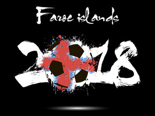 Naklejka premium Abstract number 2018 and soccer ball blot