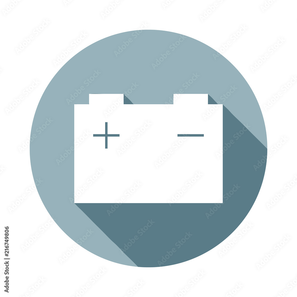 Poster batteryicon in flat long shadow. one of web collection icon can be used for ui/ux