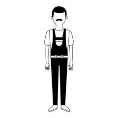 Male carpenter cartoon vector illustration graphic design