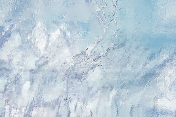 The texture of the ice. The frozen water.Winter background    