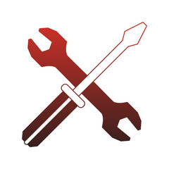 Screwdriver and wrench construction tools vector illustration graphic design
