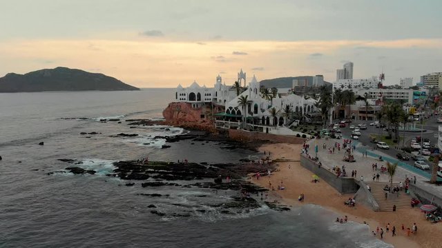 Mazatlan Malec&oacute;n Valentinos Aerial Drone Footage