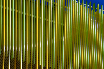 Window Louver Abstract. Large louvers covering wall of building 