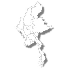 Fototapeta na wymiar ミャンマー　国　地図　アイコン