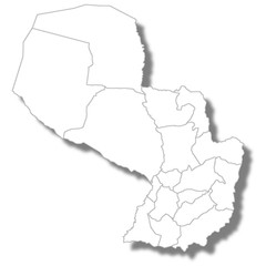 パラグアイ　国　地図　アイコン