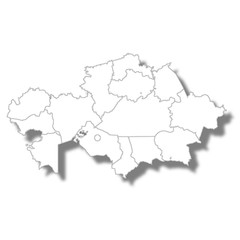 カザフスタン　国　地図　アイコン