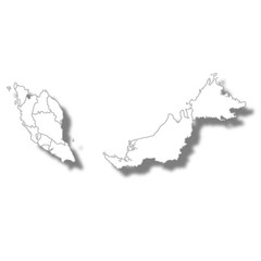 マレーシア　国　地図　アイコン