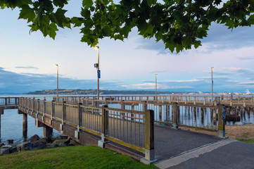 Fishing Pier along Waterfront in Tacoma Washington state