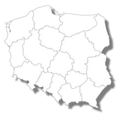 Obraz na płótnie Canvas ポーランド　国　地図　アイコン