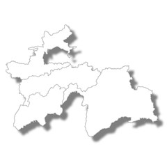 タジキスタン　国　地図　アイコン