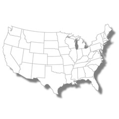 アメリカ　　国　地図　アイコン