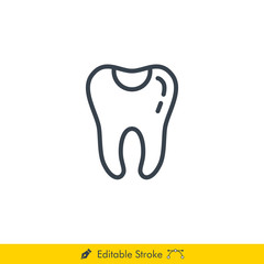 Tooth Filling Icon / Vector - In Line / Stroke Design