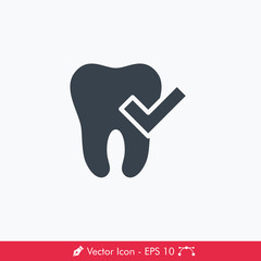 Healthy Tooth (Dental Check) Icon / Vector