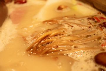 Close up the Chinese Spicy Hot Pot