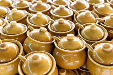 Ceramic clay pottery sold in thailand.Shop of Pottery