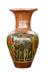 Chinese Porcelain Vases on White Background