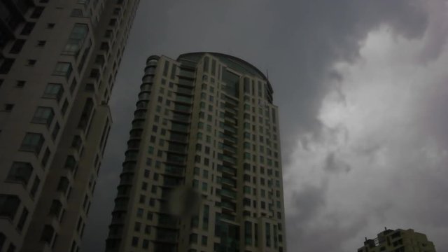 Timelapse zoom out of apartment buildings Singapore Asia