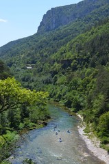 Fototapeta na wymiar Kayak, Canoë, gorges du Tarn, France