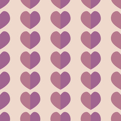 Seamless geometric pattern with hearts. Vector repeating texture