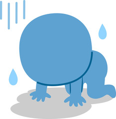 四つん這いでうなだれる人物