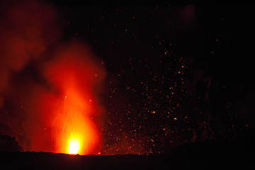 start of volcanic eruption