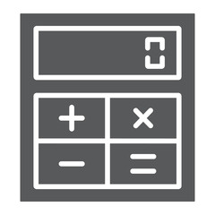 Fototapeta premium Online calculator glyph icon, finance and banking, calculator sign, vector graphics, a solid pattern on a white background, eps 10.