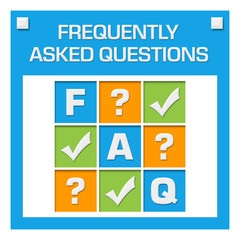 FAQ - Frequently Asked Questions Colorful Squares Inside 