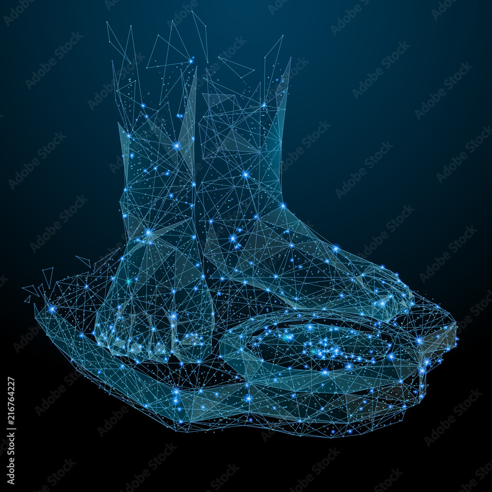 Leinwandbilder abstract image of a scales with feet and ankles in the form of a starry sky or space, consisting of 