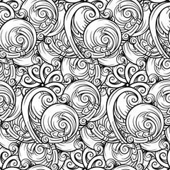 Black and white abstract stylized hearts seamless pattern.