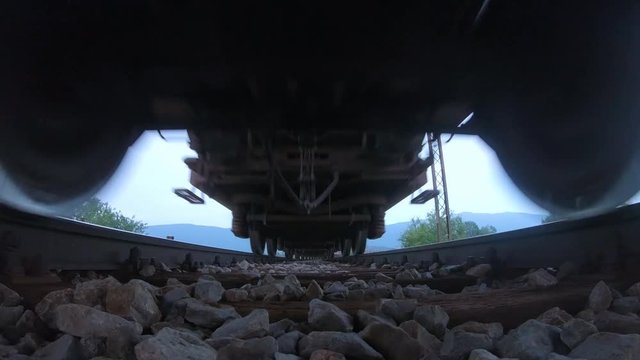POV of a cargo train driving