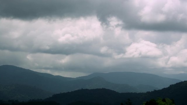 Timelapse of hilly landscape Cameron Highlands Malaysia