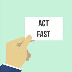 Man showing paper ACT FAST text