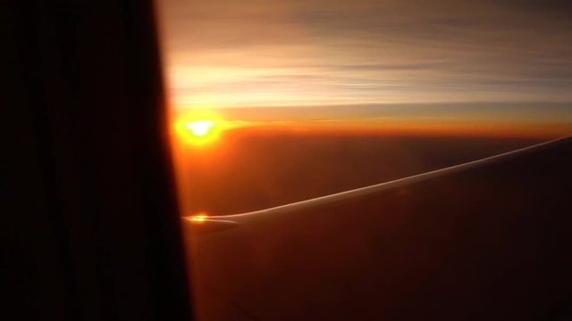 sunset from an airplain
