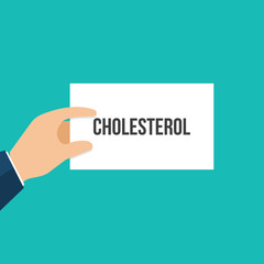 Man showing paper CHOLESTEROL text