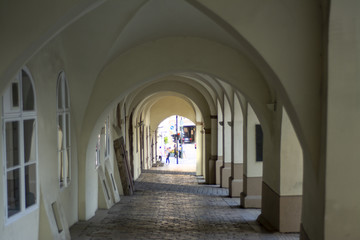 Arched passage in the old European city