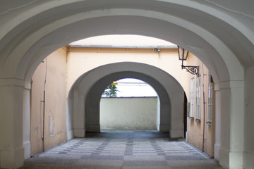 Arched passage in the old European city