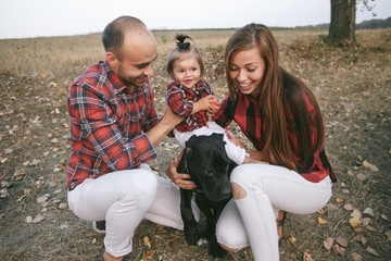 family in a field