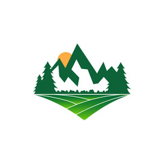 Mountain logo design template vector