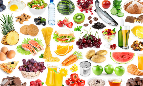 Background of food and drink. Fruits and vegetables. Fresh food