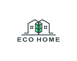 eco home logo template vector illustration