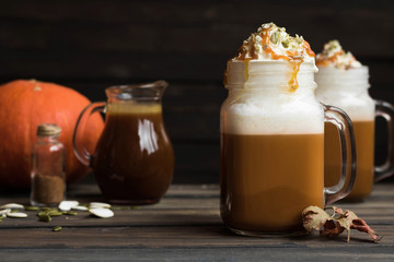 Pumpkin Latte with a cap of whipped cream