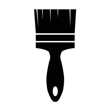paint brush icon on white background. black paint brush symbol. flat style.  paint brush sign for your web site design, logo, app, UI.