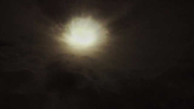 Timelapse of dark clouds in cloudy day with sun