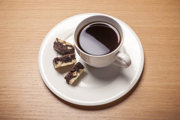 black coffee with choice cookie