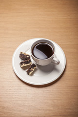 black coffee with choice cookie