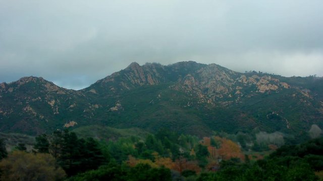Timelapse zoom out of Santa Monica mountains California
