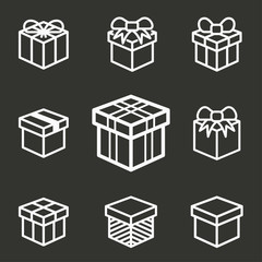 Gift box vector icon.